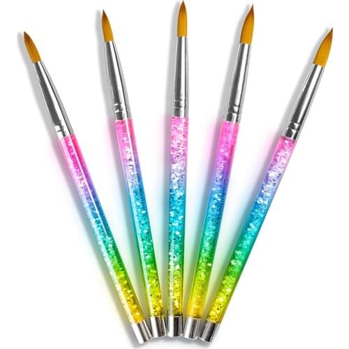 TIANMI Eval Rainbow Aqua 100% Kolinsky Sable hair Brush Acrylic Nail Brush UV GEL Manicure Powder Pedicure with Liquid Glitter