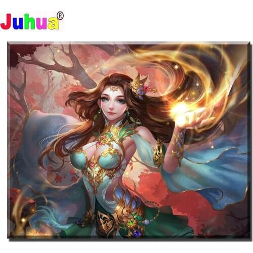 Diamond Painting Game Anime Fairy and butterfly Full Diamond Embroidery Pattern Rhinestones Needlework DIY Mosaic Decor Home
