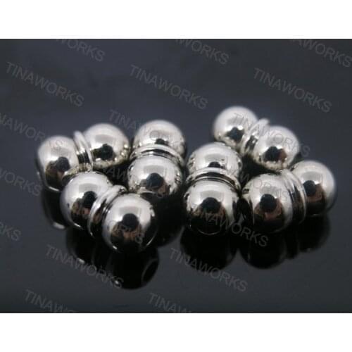 Free shipping 30 Sets Strong Silver Tone Brass Jewelry Magnetic Clasp End Cap Dia. 3mm