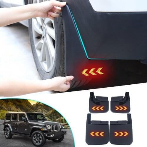 Mud Flaps For Jeep For Wrangler JL 2018 Mudguards Splash Guards For Fender Safety Reflective Warning Mud Flap Car Accessories