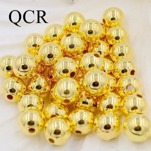 Wholesale Pick Size 4.6.8.10.12mm ABS Color Gold Imitation Pearl Beads Round Loose Beads Fit DIY Bracelet Making