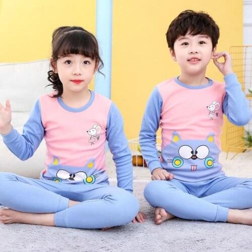 Children Pajamas Baby Clothing Set Kids Unicorn Cartoon Sleepwear Autumn Cotton Nightwear Boys Girls Animal Pyjamas Pijamas Set