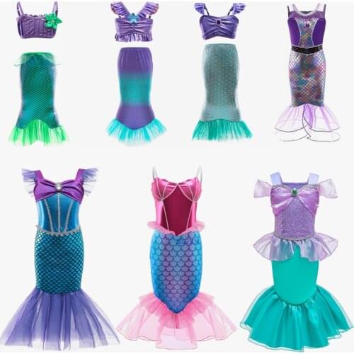 Kids Baby Girl Mermaid Princess Dress Up Sets Cosplay Costumes for Children Kids Gorgeous Halloween Christmas Birthday Clothing