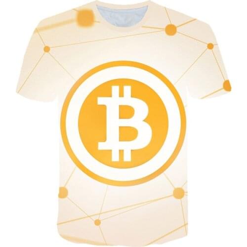 Hot Sale Bitcoin pattern Mans T-shirt 3D Print Casual Fashion Cool Tee Shirt Homme O-neck Short Sleeve Oversized T Shirt