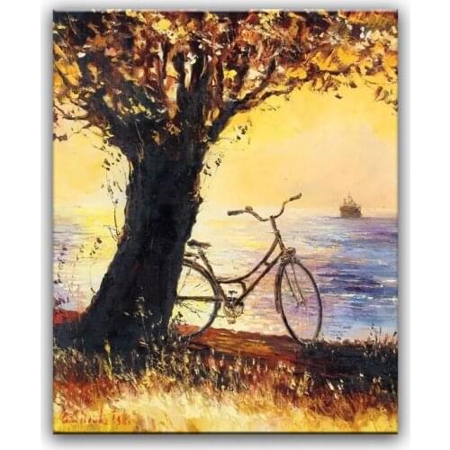 Oil painting 100% hand painted Home decoration high quality landscape knife painting pictures DM16062909