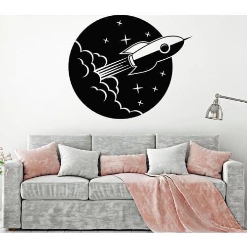 Space Star Wall Decal Astronaut Rocket Ship Portholes Vinyl Stickers Kids Boys Bedroom Nursery Home Decoration Art Mural M025