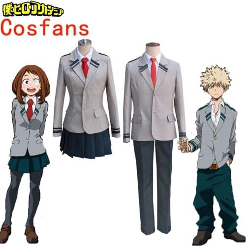 Anime Boku no Hero Academia Midoriya Izuku Bakugou Katsuki OCHACO URARAKA Cosplay Costume My Hero Academia School Uniform