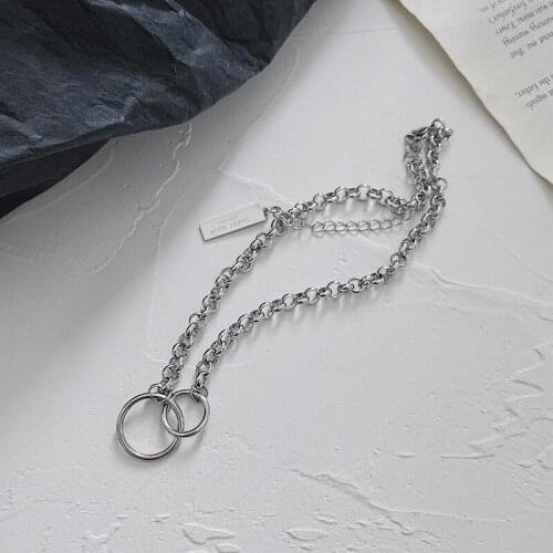 Miuoxion Retro Double Circle Necklace Fashion Personality Punk Party Jewelry For Women Feature Nmour Charm Gift All Seasons