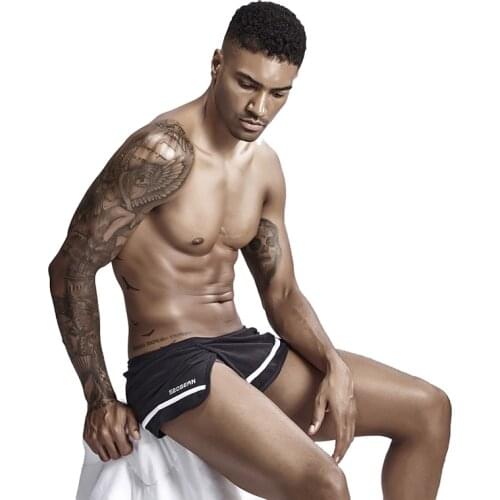 Mens Cotton Sides Split Pajama Lounge Shorts Casual Sleepwear Breathable Sleep Bottoms Loose Male home Boxer Fitness Underwear