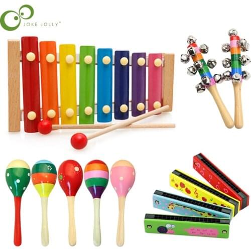 Montessori Educational Toy Wooden Musical instrument toy Toy Xylophone Baby Rattles Children Kids Baby Musical Funny Toys