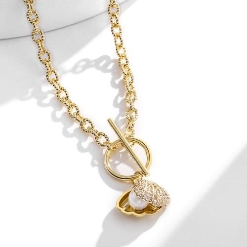 Retro Simple Shell Fashion Elegant Pendant Trend Necklace Korean New Short Style Party Dating Low Collar Matching Jewelry Female