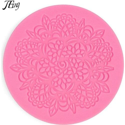1Pcs Round Crown Shape Cake Silicone Mat Sugarcraft Fondant Cake Decorating Tools Kitchen Baking Silicone Lace Molds
