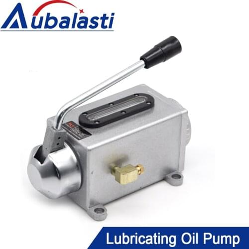 Aubalasti Lubricating Manual Oil Pump Hand Lubrication 500CC CNC 4mm Double Outlet Port Manual Lubricating Pump
