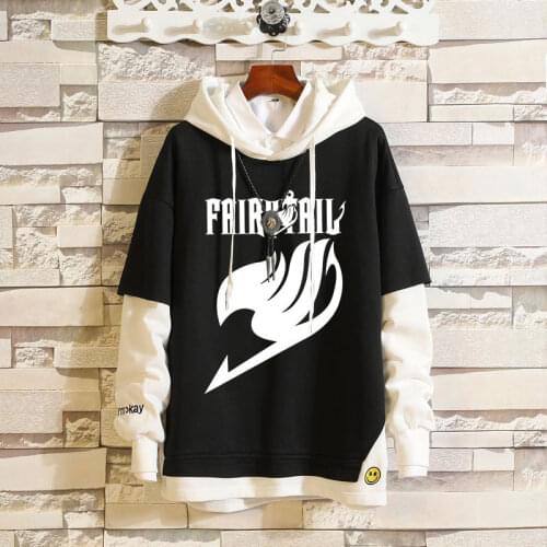Anime Fairy Tail Attack On Titan OW Cosplay Costumes Sweater Hoodie Sportswear Sweatshirts Top Fake Two Piece Women Men