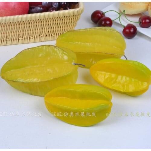 Garnishes 4pcs/lot Artificial fruit child props kitchen cabinet home decoration plastic Carambola