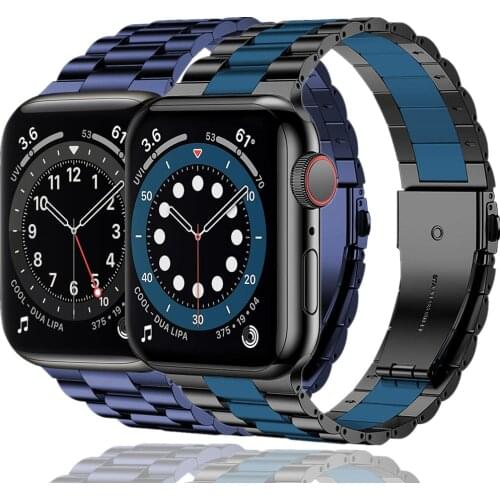 Ultra thin Bracelet for apple watch 6 se band series 5 4 3 44mm 40mm 42mm 38mm strap for iwatch Stainless Steel Business bands