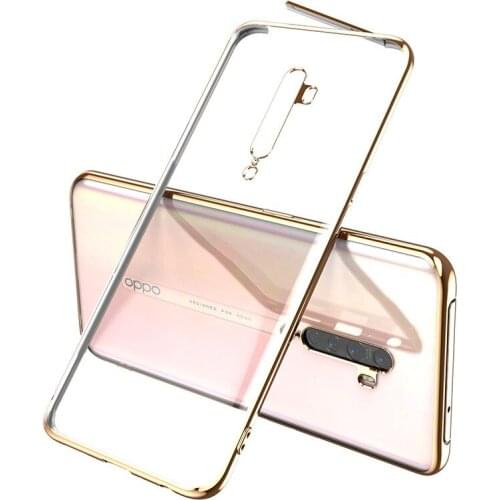 Ultra Thin Clear Soft Phone Case For OPPO Reno 2 Electroplated Frame Bumper Full Cover For OPPO Reno 2 Case Phone Bags Coque