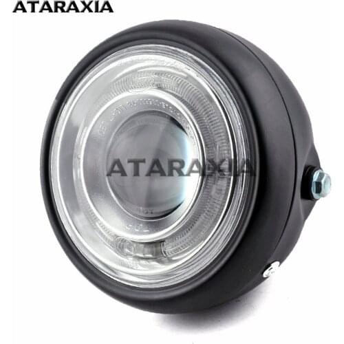 Bike lamp Round Motorcycle LED Headlight High Low Beam Angel Eye DRL Headlamp for Harley Sportster Cafe Racer Bobber Honda CB400
