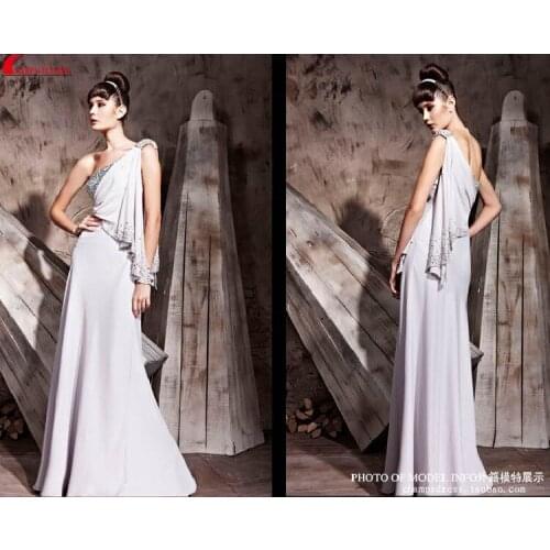 Free shipping new fashion 2020 vestido de festa brief long one shoulder crystal formal party elegant bridesmaid dresses