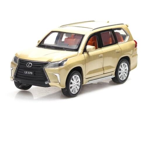 1: 32 Lexus LX570 Alloy Car Model Simulation SUV Model Boy Toy Childrens Birthday Christmas New Year Gift Champagne Car