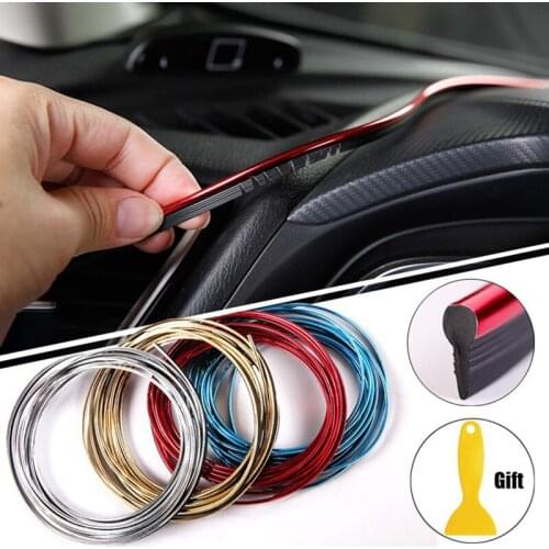 1PCS 5M Car Stickers Decals Interior Decorative 3D Thread Styling Moulding Strip