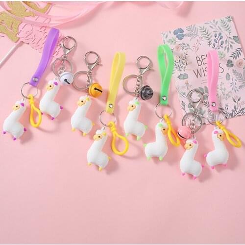 1PC Cartoon Cute Alpaca Keychain Llama Key Chain Women Bag Pendant Keychains Decoration Accessories Gifts