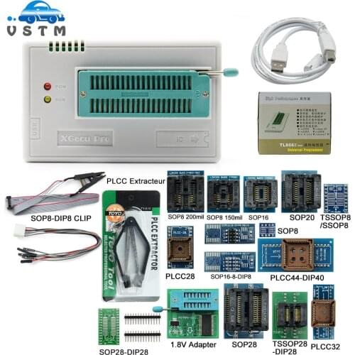 100% Original V9.0 TL866II Plus Universal Programmer+17 Adapters High speed TL866 Flash EPROM Programmer