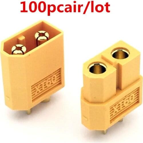 100Pairs XT60 Male and Female Connectors for RC Lipo Battery ESC of RC Helicopter Drone RC Car RC Boat Battery