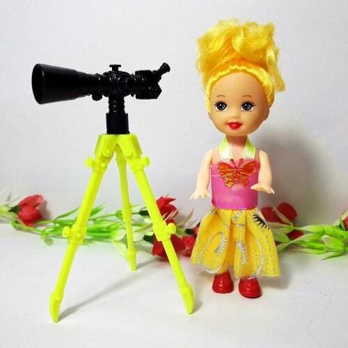 2pcs/lot Astronomical telescope + Kelly doll Mini Toy for Barbie,doll Accessories Girls Gifts Accessories Fits for 10cm Dolls