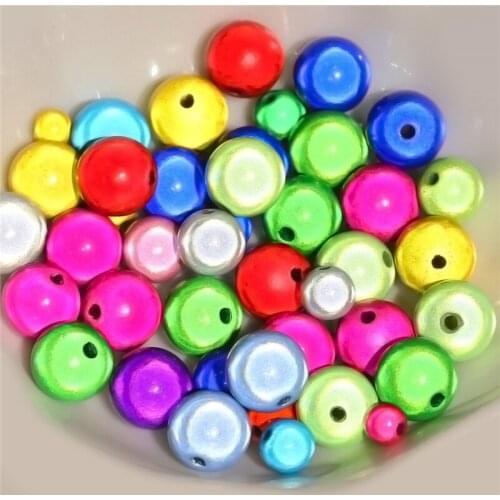 20-200Pcs/lot 4 6 8 10 12mm Mixed Color 3D Illusion Miracle bead Acrylic Spacer Loose Garment Beads For Clothing Sewing Handmade