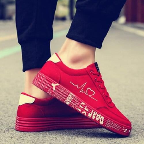 2019 spring and autumn personality fashion lace casual shoes lightweight breathable canvas mens shoes