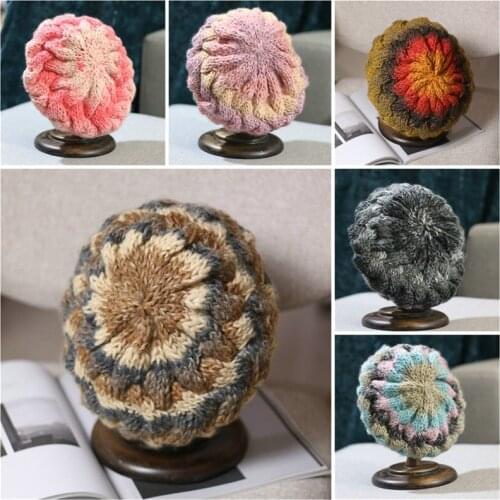 Women beret hat wool solid color pearl retro beret hat solid color elegant ladies winter cap hat шапка женская new arrival2020