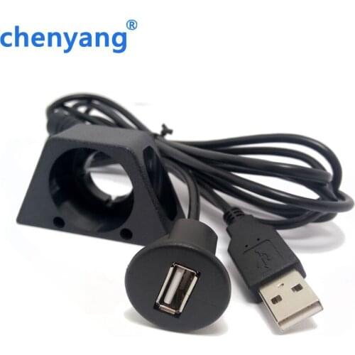Free Shipping tracking number Useful USB M/F In Car Dash Mounting Panel Installation AUX Extension Adapter Cable Lead 1m/2m