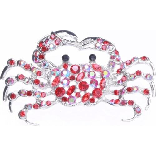 CINDY XIANG Rhinestone Crab Brooches For Women And Men 2-color Cute Sea Animal Party Casual Brooch Pins Jewelry Gifts Friends