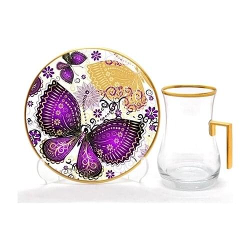 Drop Handles Tea Set 12 pieces Butterfly Gold