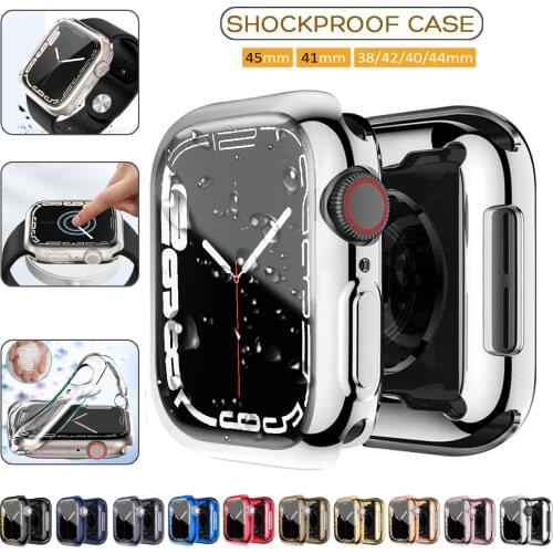 Transparent Cover for Apple Watch Series 3 2 1 38MM 42MM 360 Full Soft Clear TPU Screen Protector Case for iWatch 4/5 44MM 40MM