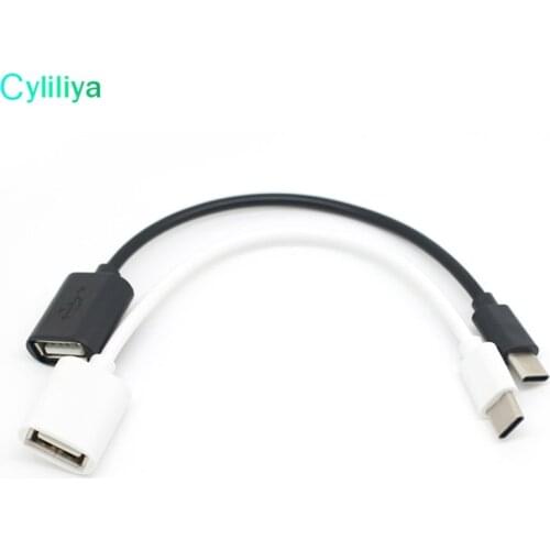 Cyliliya 10pcs Type C Otg Cable Type-C Usb C Cabel Adapter For Oneplus 3 Lg white black color wholesale