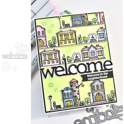 Welcome Metal Cutting Die Scrapbook Embossed Paper Card Album Craft Template Cut Die Stencils New for 2021 Arrive