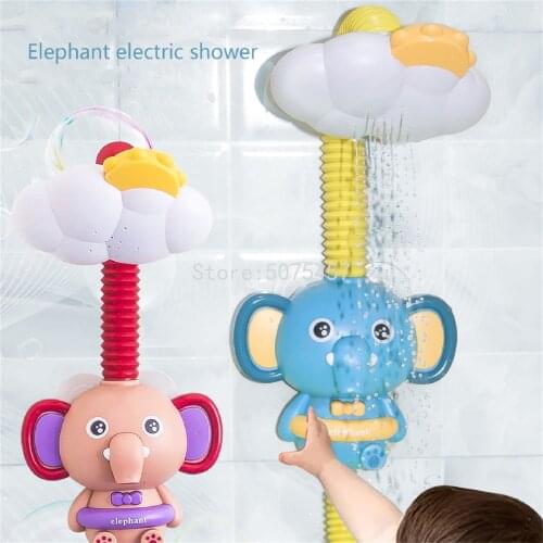 Electric Elephant Water Spray Bath Toys For Kids Baby Bathroom Bathtub Faucet Shower Toys Strong Suction Cup Children Water Game