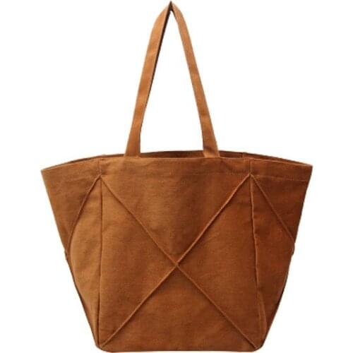 Canvas Capacity Women Shoulder Bag Cotton Japanese Tote Shopper Bag Eco Reusable Shopping Bag Handbag Cloth Messenger Pure Colo