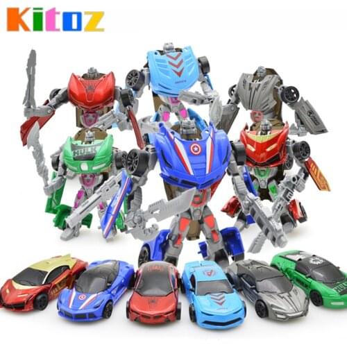 Kitoz 1:43 Averger Hero Transform Diecast Alloy Car Scale Model Deformation Metal Cars Auto Toy for Boy