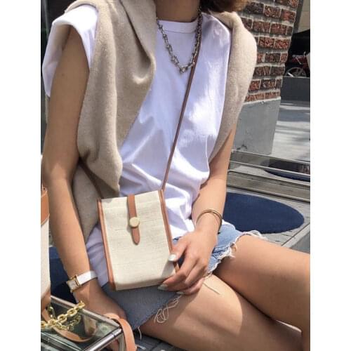 Mini handbag new canvas women bags simple fashion small mobile phone bag 01-SB-fbsjmn