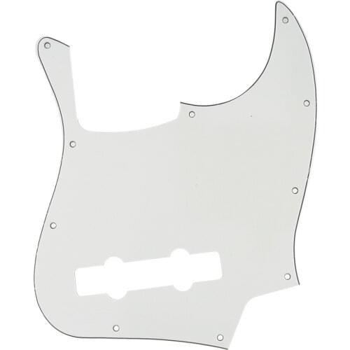 Musiclily Pro 5-String 10-Hole Contemporary J Bass Pickguard for Fender Mexican Jazz Bass, 3Ply Parchment