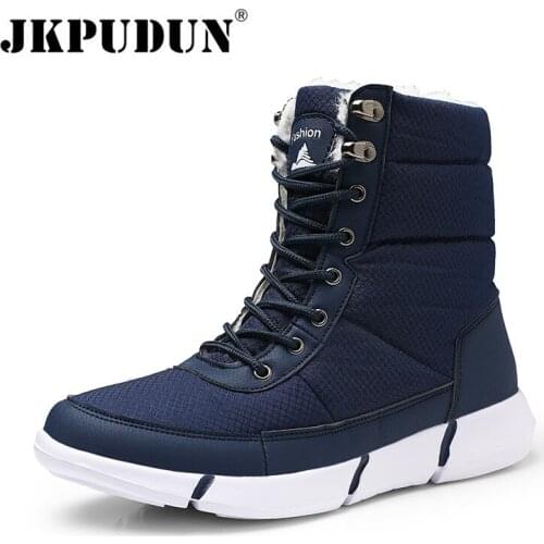 Waterproof Men Boots Winter with Fur Super Warm Snow Boots Men Unisex Winter Casual Shoes Sneakers High Top Rubber Ankle Boots