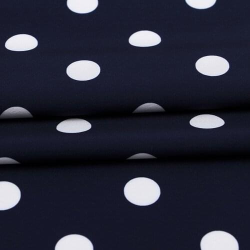 Soft Black Stretch Polka Dot Printed Chiffon Fabric for Dress Shirt, White, Pink, Dark Navy Blue, Gray, by the Meter,152cm Wide
