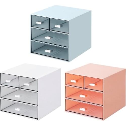 Desk Organizer with 4 Drawers Sundries Holder Desktop Plastic Storage Box Home Office School Stationery Container