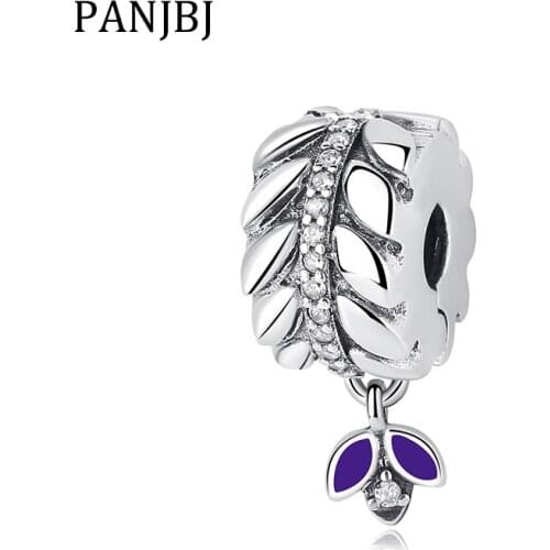 New Original 100% 925 Sterling Silver Bead Grains Of Energy Clip Charm Enamel Clear CZ Fit Bracelet Women DIY Jewelry