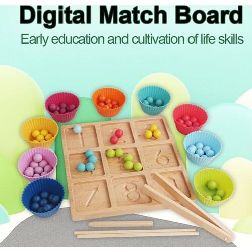 Learning Clip Wooden Beads Montessori Math Toy Numbers Wooden early Educational Multi-function Game Toys For Children