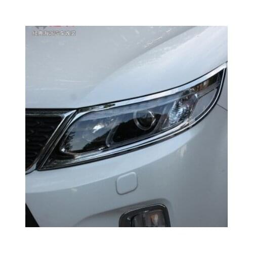 For Kia Sorento XM 2010- 2014 front headlight lamp portector cover trim tail lights Car styling ABS chrome Exterior Accessories