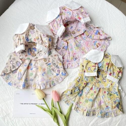 Cat Dog Dress Puppy Skirt Maid Outfit Spring Summer Dog Clothes Dresses Chihuahua Yorkshire Schnauzer Pomeranian Corgi Clothing